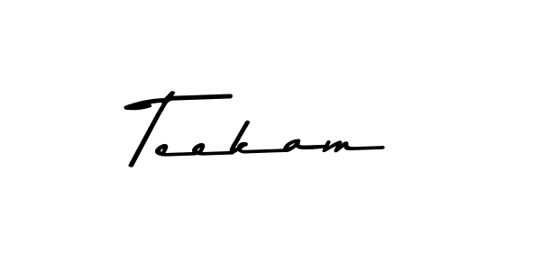 Design your own signature with our free online signature maker. With this signature software, you can create a handwritten (Asem Kandis PERSONAL USE) signature for name Teekam. Teekam signature style 9 images and pictures png