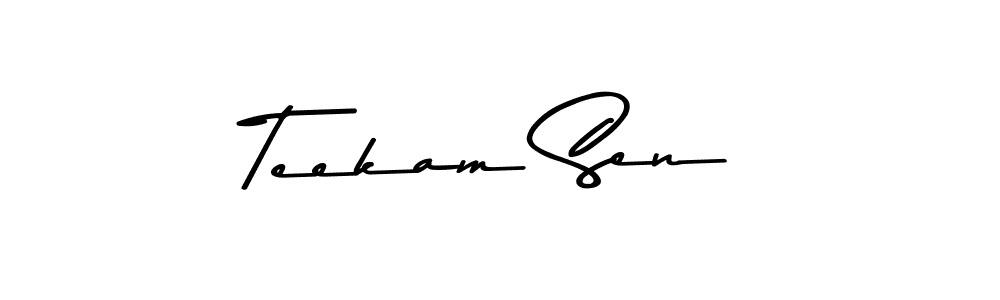 Similarly Asem Kandis PERSONAL USE is the best handwritten signature design. Signature creator online .You can use it as an online autograph creator for name Teekam Sen. Teekam Sen signature style 9 images and pictures png