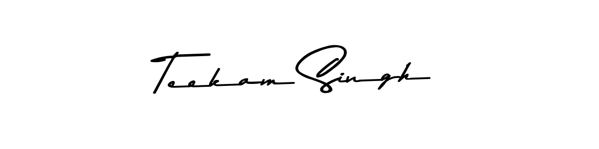 Make a beautiful signature design for name Teekam Singh. With this signature (Asem Kandis PERSONAL USE) style, you can create a handwritten signature for free. Teekam Singh signature style 9 images and pictures png