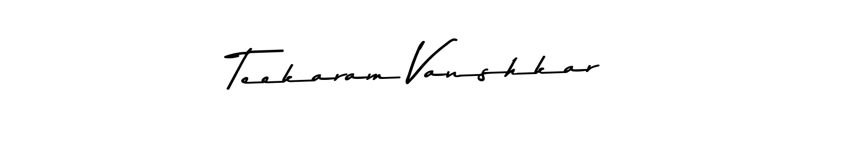 Make a beautiful signature design for name Teekaram Vanshkar. With this signature (Asem Kandis PERSONAL USE) style, you can create a handwritten signature for free. Teekaram Vanshkar signature style 9 images and pictures png