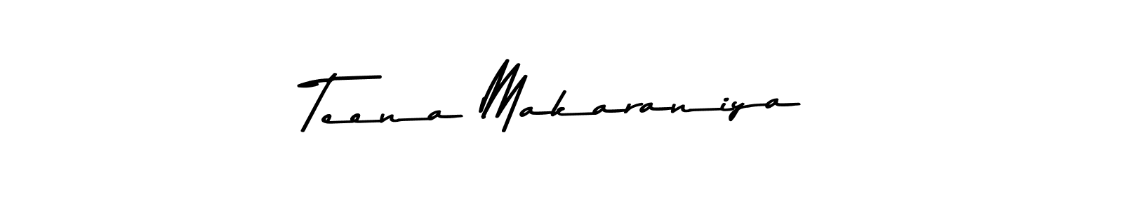 How to make Teena Makaraniya name signature. Use Asem Kandis PERSONAL USE style for creating short signs online. This is the latest handwritten sign. Teena Makaraniya signature style 9 images and pictures png
