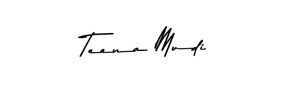Create a beautiful signature design for name Teena Mudi. With this signature (Asem Kandis PERSONAL USE) fonts, you can make a handwritten signature for free. Teena Mudi signature style 9 images and pictures png