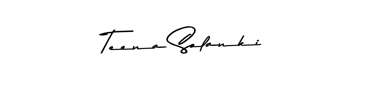 Create a beautiful signature design for name Teena Solanki. With this signature (Asem Kandis PERSONAL USE) fonts, you can make a handwritten signature for free. Teena Solanki signature style 9 images and pictures png