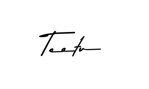 How to make Teetu name signature. Use Asem Kandis PERSONAL USE style for creating short signs online. This is the latest handwritten sign. Teetu signature style 9 images and pictures png