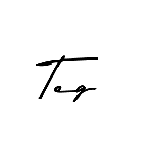 Design your own signature with our free online signature maker. With this signature software, you can create a handwritten (Asem Kandis PERSONAL USE) signature for name Teg. Teg signature style 9 images and pictures png