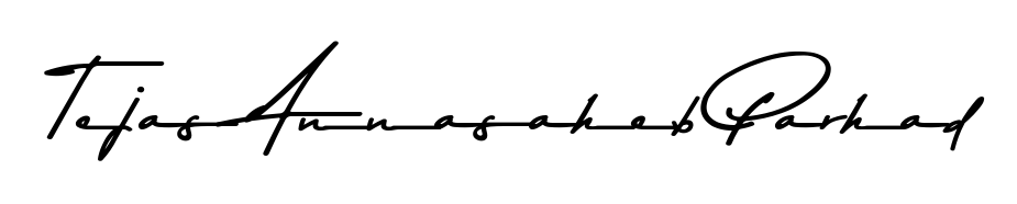 A classic penmanship look for Tejas Annasaheb Parhad. The Asem Kandis PERSONAL USE font brings timeless elegance and confidence to every signed document. Tejas Annasaheb Parhad signature style 9 images and pictures png