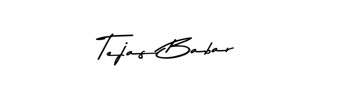 How to make Tejas Babar name signature. Use Asem Kandis PERSONAL USE style for creating short signs online. This is the latest handwritten sign. Tejas Babar signature style 9 images and pictures png