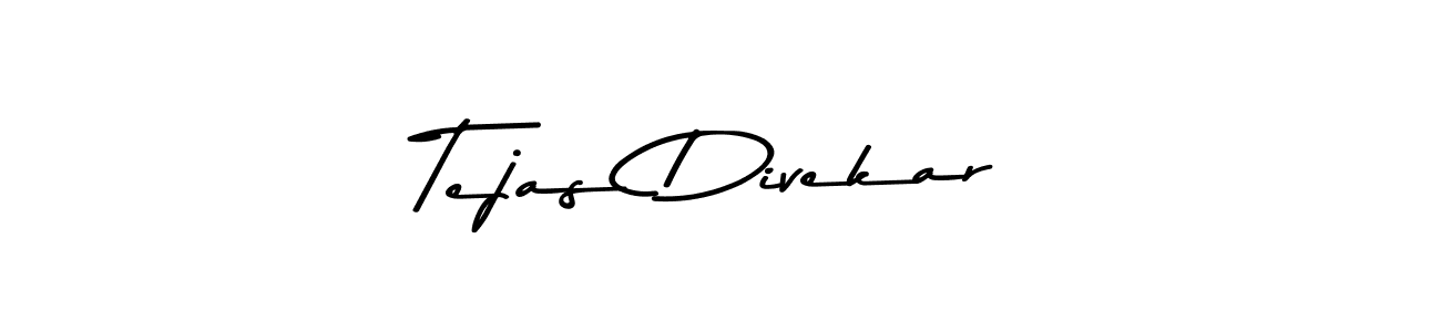 How to make Tejas Divekar name signature. Use Asem Kandis PERSONAL USE style for creating short signs online. This is the latest handwritten sign. Tejas Divekar signature style 9 images and pictures png