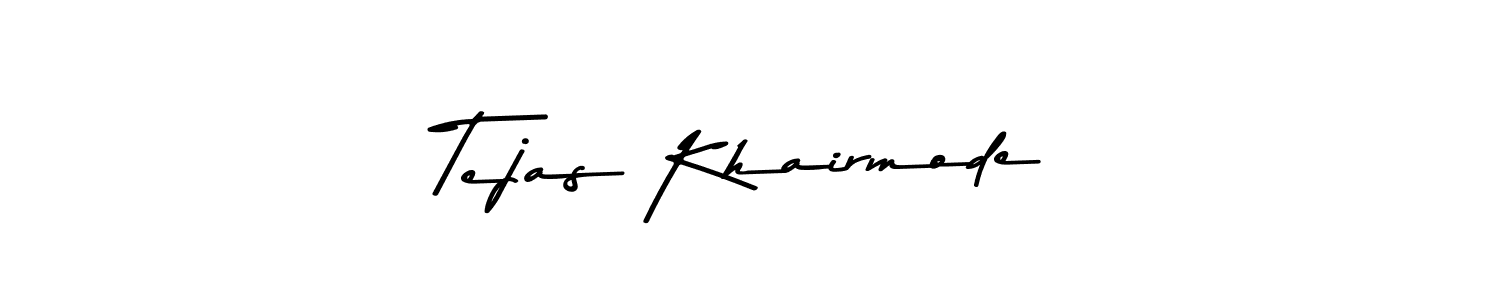 How to make Tejas Khairmode name signature. Use Asem Kandis PERSONAL USE style for creating short signs online. This is the latest handwritten sign. Tejas Khairmode signature style 9 images and pictures png