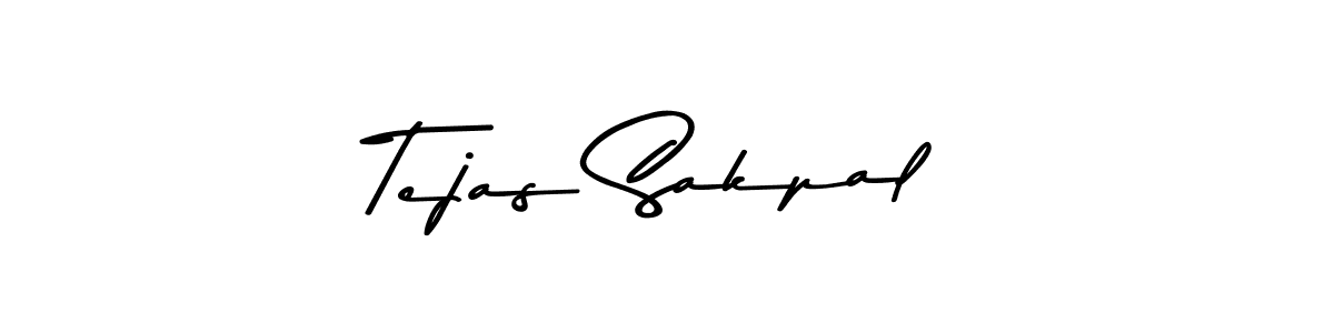 How to make Tejas Sakpal name signature. Use Asem Kandis PERSONAL USE style for creating short signs online. This is the latest handwritten sign. Tejas Sakpal signature style 9 images and pictures png