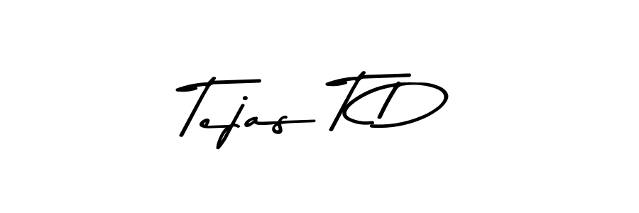The best way (Asem Kandis PERSONAL USE) to make a short signature is to pick only two or three words in your name. The name Tejas T D include a total of six letters. For converting this name. Tejas T D signature style 9 images and pictures png