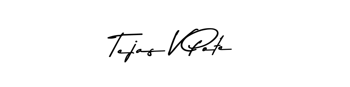 The best way (Asem Kandis PERSONAL USE) to make a short signature is to pick only two or three words in your name. The name Tejas V Pote include a total of six letters. For converting this name. Tejas V Pote signature style 9 images and pictures png