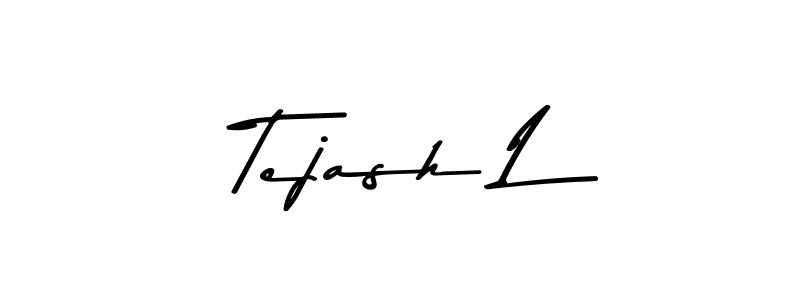 Make a beautiful signature design for name Tejash L. With this signature (Asem Kandis PERSONAL USE) style, you can create a handwritten signature for free. Tejash L signature style 9 images and pictures png