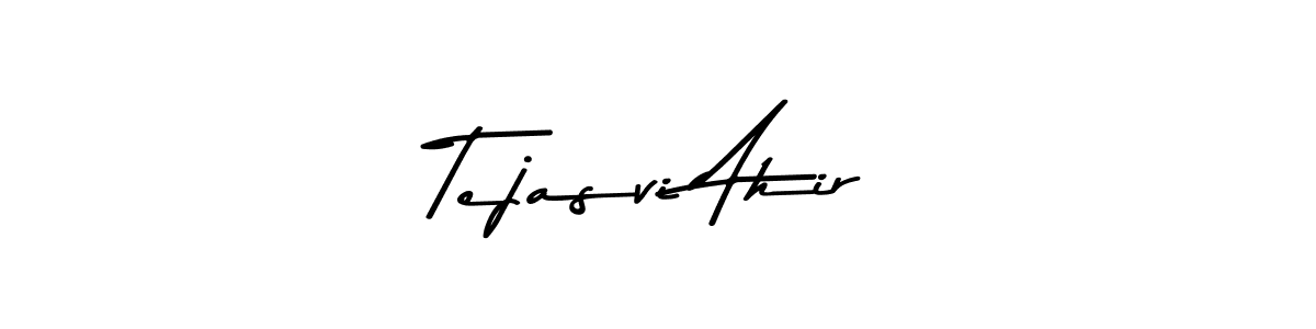 Make a beautiful signature design for name Tejasvi Ahir. With this signature (Asem Kandis PERSONAL USE) style, you can create a handwritten signature for free. Tejasvi Ahir signature style 9 images and pictures png