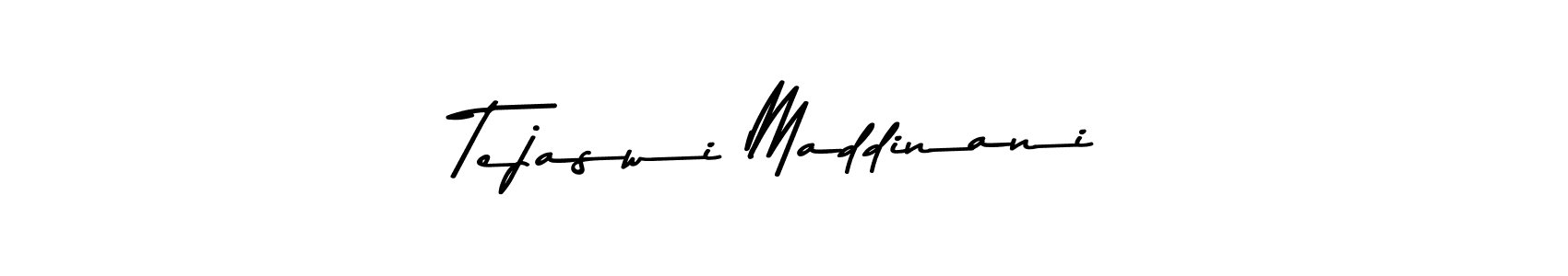 Create a beautiful signature design for name Tejaswi Maddinani. With this signature (Asem Kandis PERSONAL USE) fonts, you can make a handwritten signature for free. Tejaswi Maddinani signature style 9 images and pictures png