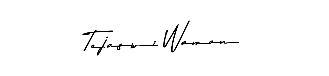Create a beautiful signature design for name Tejaswi Waman. With this signature (Asem Kandis PERSONAL USE) fonts, you can make a handwritten signature for free. Tejaswi Waman signature style 9 images and pictures png