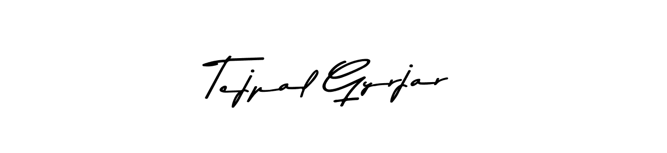How to make Tejpal Gyrjar name signature. Use Asem Kandis PERSONAL USE style for creating short signs online. This is the latest handwritten sign. Tejpal Gyrjar signature style 9 images and pictures png