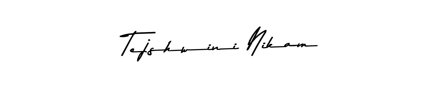 This is the best signature style for the Tejshwini Nikam name. Also you like these signature font (Asem Kandis PERSONAL USE). Mix name signature. Tejshwini Nikam signature style 9 images and pictures png