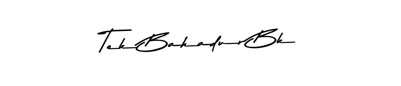 Design your own signature with our free online signature maker. With this signature software, you can create a handwritten (Asem Kandis PERSONAL USE) signature for name Tek Bahadur Bk. Tek Bahadur Bk signature style 9 images and pictures png