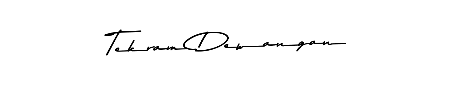 Create a beautiful signature design for name Tekram Dewangan. With this signature (Asem Kandis PERSONAL USE) fonts, you can make a handwritten signature for free. Tekram Dewangan signature style 9 images and pictures png