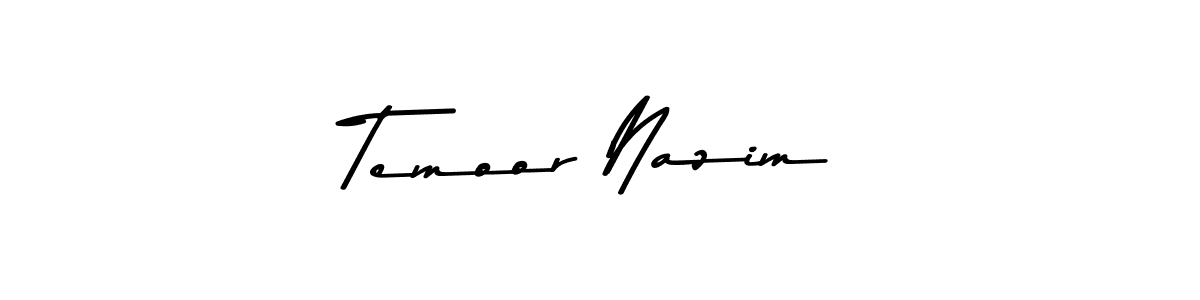 Create a beautiful signature design for name Temoor Nazim. With this signature (Asem Kandis PERSONAL USE) fonts, you can make a handwritten signature for free. Temoor Nazim signature style 9 images and pictures png