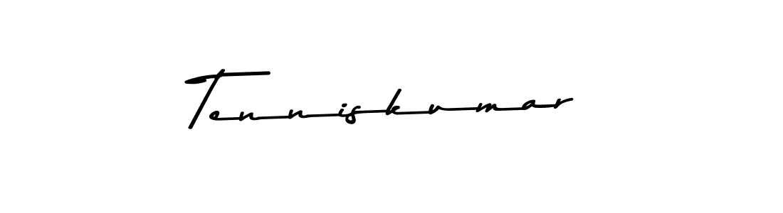 How to make Tenniskumar name signature. Use Asem Kandis PERSONAL USE style for creating short signs online. This is the latest handwritten sign. Tenniskumar signature style 9 images and pictures png