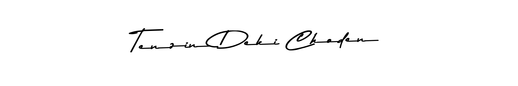 How to make Tenzin Deki Choden name signature. Use Asem Kandis PERSONAL USE style for creating short signs online. This is the latest handwritten sign. Tenzin Deki Choden signature style 9 images and pictures png