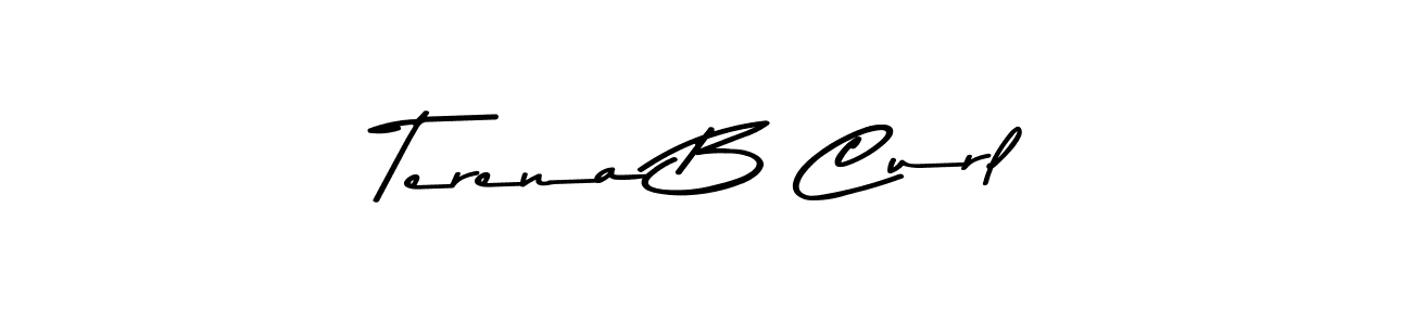 Terena B Curl stylish signature style. Best Handwritten Sign (Asem Kandis PERSONAL USE) for my name. Handwritten Signature Collection Ideas for my name Terena B Curl. Terena B Curl signature style 9 images and pictures png