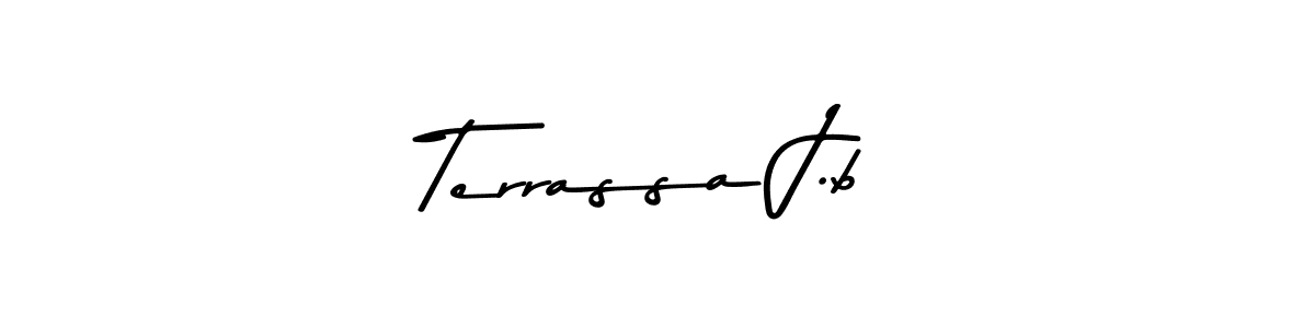 How to make Terrassa J.b name signature. Use Asem Kandis PERSONAL USE style for creating short signs online. This is the latest handwritten sign. Terrassa J.b signature style 9 images and pictures png