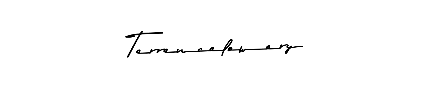 Make a beautiful signature design for name Terrencelowery. With this signature (Asem Kandis PERSONAL USE) style, you can create a handwritten signature for free. Terrencelowery signature style 9 images and pictures png