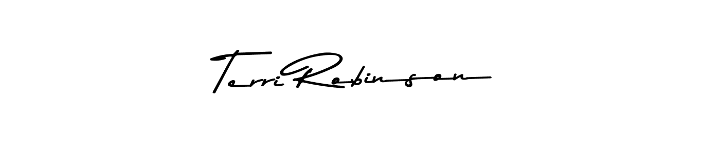 Create a beautiful signature design for name Terri Robinson. With this signature (Asem Kandis PERSONAL USE) fonts, you can make a handwritten signature for free. Terri Robinson signature style 9 images and pictures png