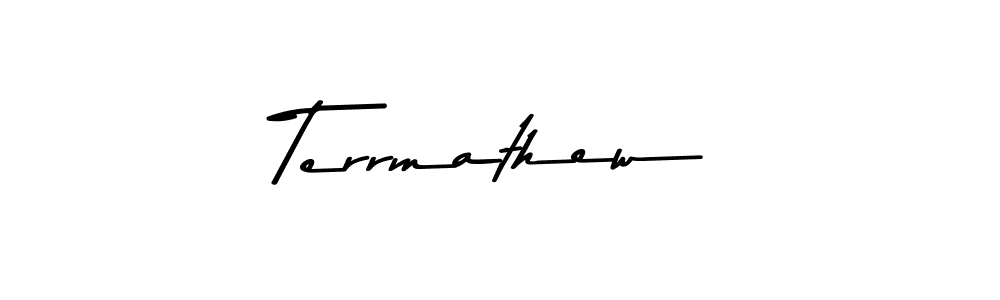 You should practise on your own different ways (Asem Kandis PERSONAL USE) to write your name (Terrmathew) in signature. don't let someone else do it for you. Terrmathew signature style 9 images and pictures png