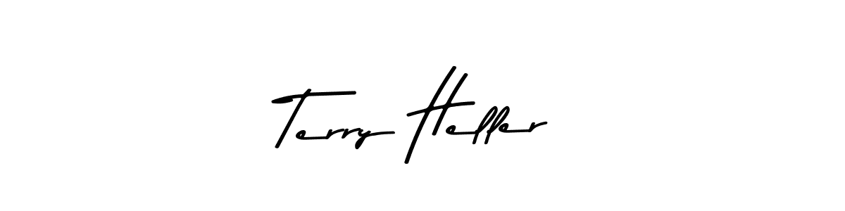 How to make Terry Heller name signature. Use Asem Kandis PERSONAL USE style for creating short signs online. This is the latest handwritten sign. Terry Heller signature style 9 images and pictures png