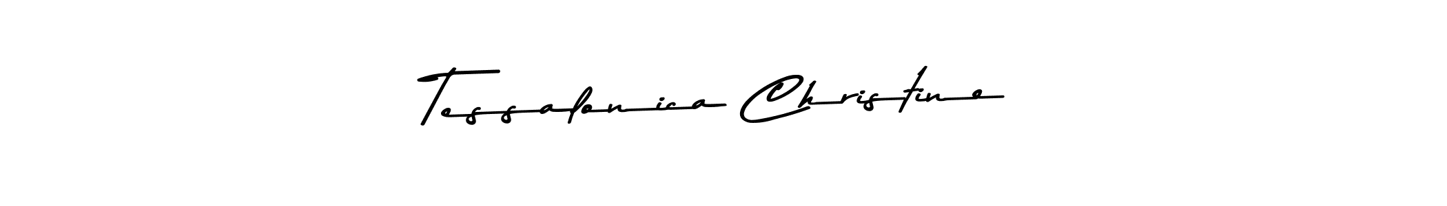 How to make Tessalonica Christine name signature. Use Asem Kandis PERSONAL USE style for creating short signs online. This is the latest handwritten sign. Tessalonica Christine signature style 9 images and pictures png