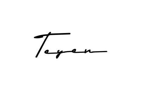 How to make Teyen name signature. Use Asem Kandis PERSONAL USE style for creating short signs online. This is the latest handwritten sign. Teyen signature style 9 images and pictures png