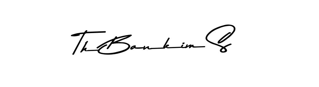 The best way (Asem Kandis PERSONAL USE) to make a short signature is to pick only two or three words in your name. The name Th Bankim S include a total of six letters. For converting this name. Th Bankim S signature style 9 images and pictures png