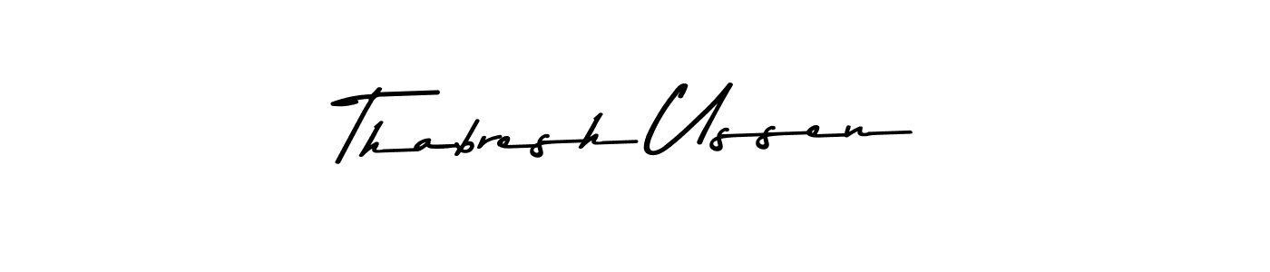 This is the best signature style for the Thabresh Ussen name. Also you like these signature font (Asem Kandis PERSONAL USE). Mix name signature. Thabresh Ussen signature style 9 images and pictures png
