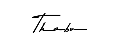 Create your official email sign-off with Thabu name in Asem Kandis PERSONAL USE style. Crisp, clean, and perfectly legible across all screens. Thabu signature style 9 images and pictures png
