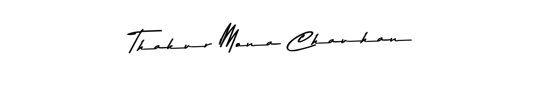 How to make Thakur Mona Chauhan name signature. Use Asem Kandis PERSONAL USE style for creating short signs online. This is the latest handwritten sign. Thakur Mona Chauhan signature style 9 images and pictures png