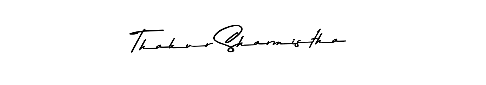 The best way (Asem Kandis PERSONAL USE) to make a short signature is to pick only two or three words in your name. The name Thakur Sharmistha include a total of six letters. For converting this name. Thakur Sharmistha signature style 9 images and pictures png