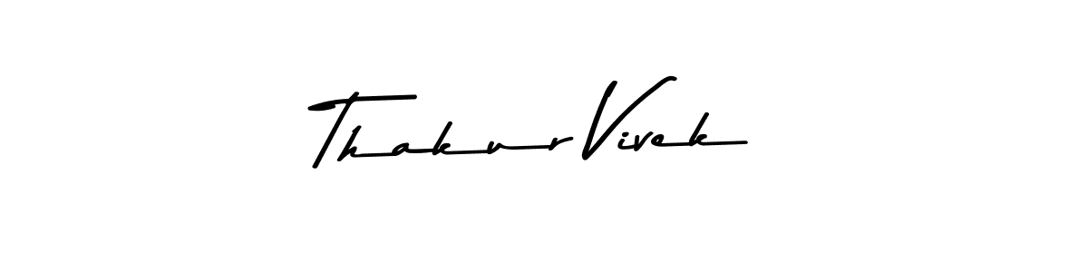 Make a beautiful signature design for name Thakur Vivek. With this signature (Asem Kandis PERSONAL USE) style, you can create a handwritten signature for free. Thakur Vivek signature style 9 images and pictures png