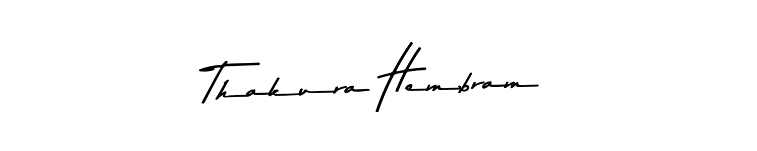 The best way (Asem Kandis PERSONAL USE) to make a short signature is to pick only two or three words in your name. The name Thakura Hembram include a total of six letters. For converting this name. Thakura Hembram signature style 9 images and pictures png