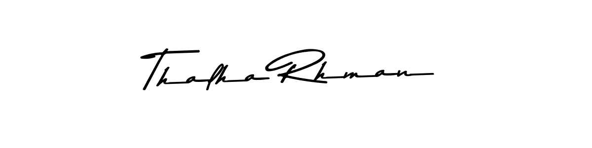 Create a beautiful signature design for name Thalha Rhman. With this signature (Asem Kandis PERSONAL USE) fonts, you can make a handwritten signature for free. Thalha Rhman signature style 9 images and pictures png