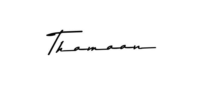 How to make Thamaan name signature. Use Asem Kandis PERSONAL USE style for creating short signs online. This is the latest handwritten sign. Thamaan signature style 9 images and pictures png
