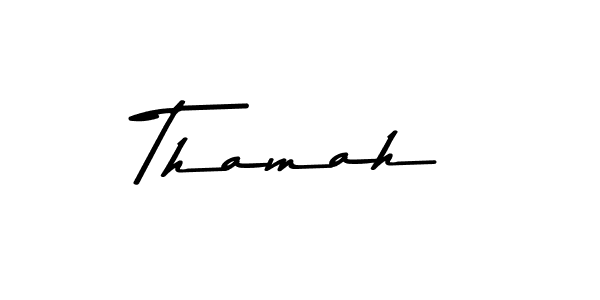 Use a signature maker to create a handwritten signature online. With this signature software, you can design (Asem Kandis PERSONAL USE) your own signature for name Thamah. Thamah signature style 9 images and pictures png