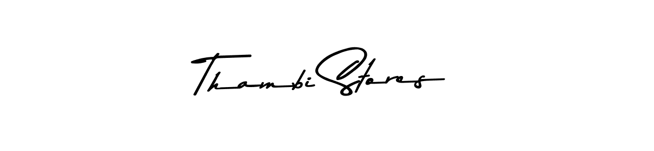 How to make Thambi Stores name signature. Use Asem Kandis PERSONAL USE style for creating short signs online. This is the latest handwritten sign. Thambi Stores signature style 9 images and pictures png