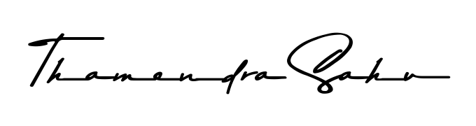 The Asem Kandis PERSONAL USE font transforms the name Thamendra Sahu into an executive sign with sharp precision and distinguished character. Thamendra Sahu signature style 9 images and pictures png