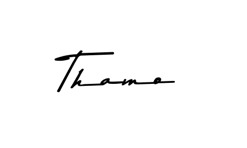 Create a beautiful signature design for name Thamo. With this signature (Asem Kandis PERSONAL USE) fonts, you can make a handwritten signature for free. Thamo signature style 9 images and pictures png