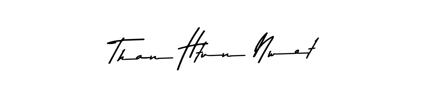 How to make Than Htun Nwet name signature. Use Asem Kandis PERSONAL USE style for creating short signs online. This is the latest handwritten sign. Than Htun Nwet signature style 9 images and pictures png