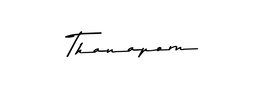 How to make Thanaporn name signature. Use Asem Kandis PERSONAL USE style for creating short signs online. This is the latest handwritten sign. Thanaporn signature style 9 images and pictures png